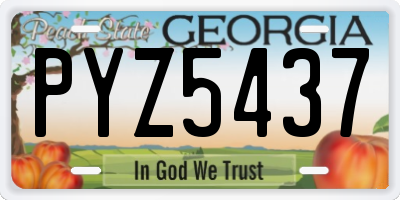 GA license plate PYZ5437