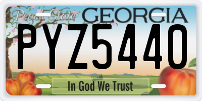 GA license plate PYZ5440