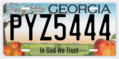 GA license plate PYZ5444