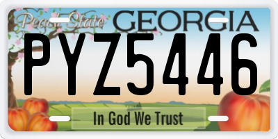 GA license plate PYZ5446