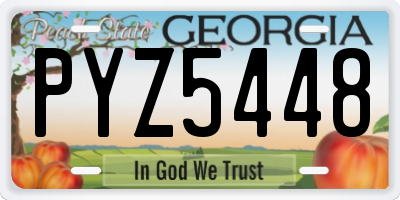 GA license plate PYZ5448