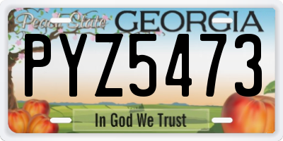 GA license plate PYZ5473