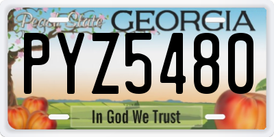 GA license plate PYZ5480