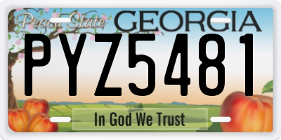 GA license plate PYZ5481