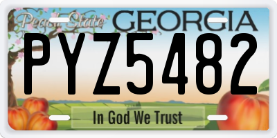 GA license plate PYZ5482