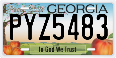 GA license plate PYZ5483