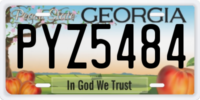 GA license plate PYZ5484