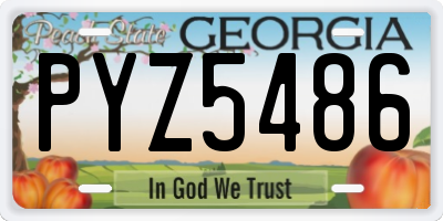 GA license plate PYZ5486