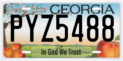 GA license plate PYZ5488
