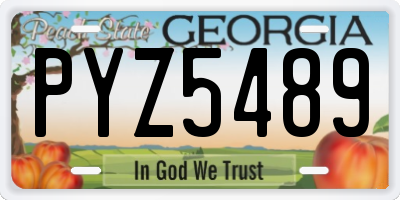 GA license plate PYZ5489