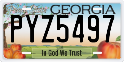 GA license plate PYZ5497