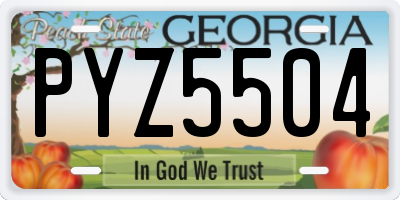 GA license plate PYZ5504