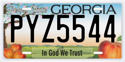 GA license plate PYZ5544