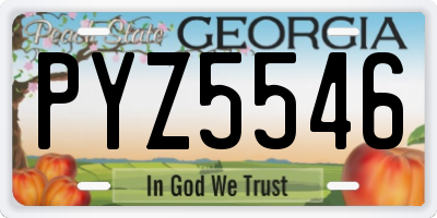 GA license plate PYZ5546