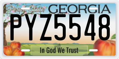 GA license plate PYZ5548