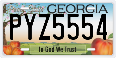 GA license plate PYZ5554