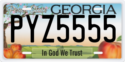 GA license plate PYZ5555