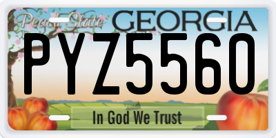 GA license plate PYZ5560