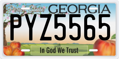 GA license plate PYZ5565