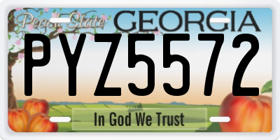 GA license plate PYZ5572