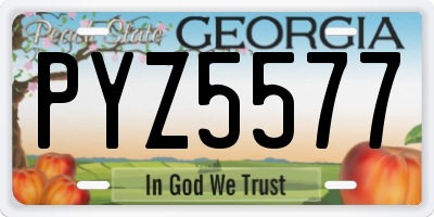 GA license plate PYZ5577