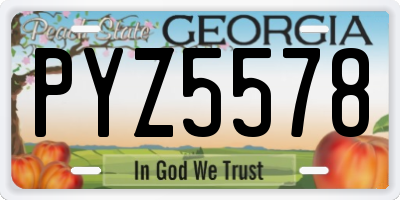 GA license plate PYZ5578
