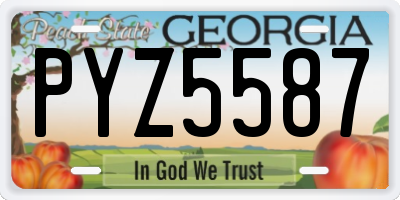 GA license plate PYZ5587