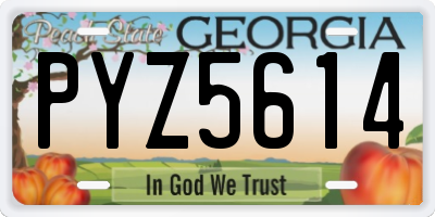 GA license plate PYZ5614