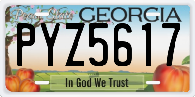 GA license plate PYZ5617