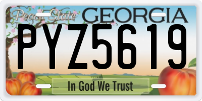 GA license plate PYZ5619