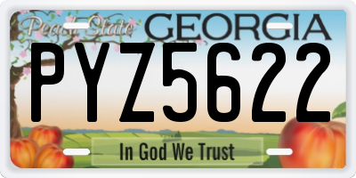 GA license plate PYZ5622