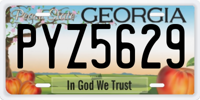 GA license plate PYZ5629