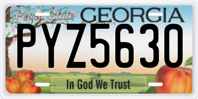 GA license plate PYZ5630