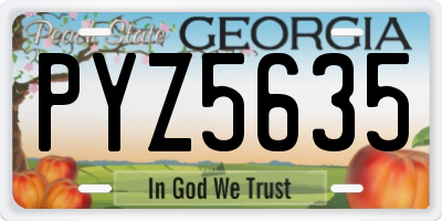GA license plate PYZ5635