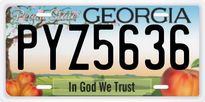 GA license plate PYZ5636