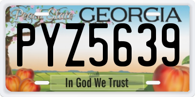 GA license plate PYZ5639