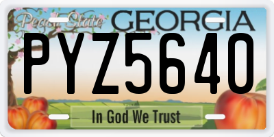 GA license plate PYZ5640