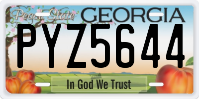 GA license plate PYZ5644