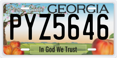 GA license plate PYZ5646