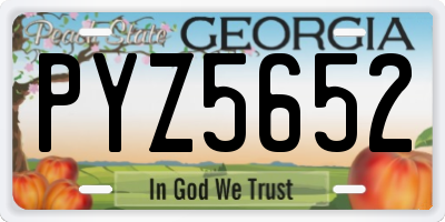 GA license plate PYZ5652
