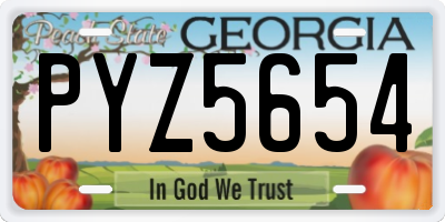 GA license plate PYZ5654
