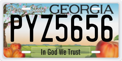 GA license plate PYZ5656