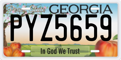 GA license plate PYZ5659