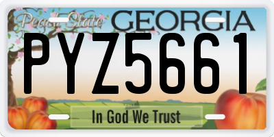 GA license plate PYZ5661
