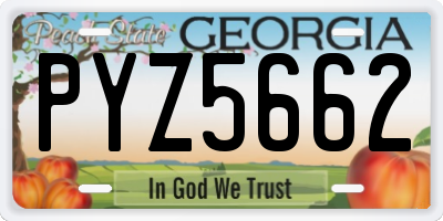 GA license plate PYZ5662