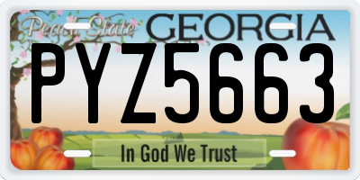 GA license plate PYZ5663