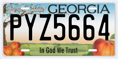GA license plate PYZ5664