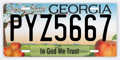GA license plate PYZ5667