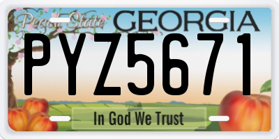 GA license plate PYZ5671