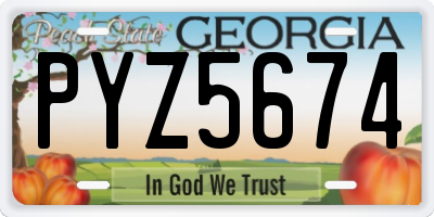 GA license plate PYZ5674